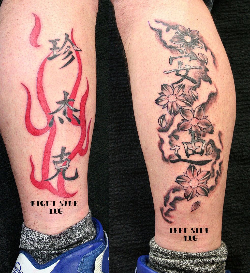 Flame Leg Tattoos