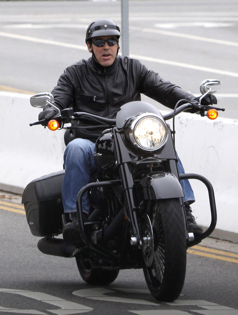 George Clooney at Heavy Motorcycle Bike - YusraBlog.com