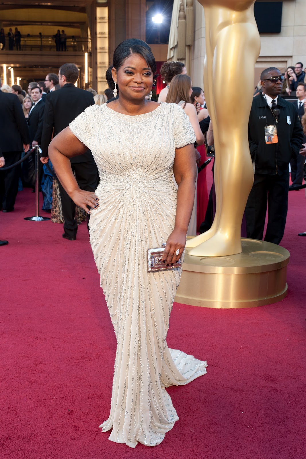 Octavia Spencer White Dress Oscars 2012 - YusraBlog.com